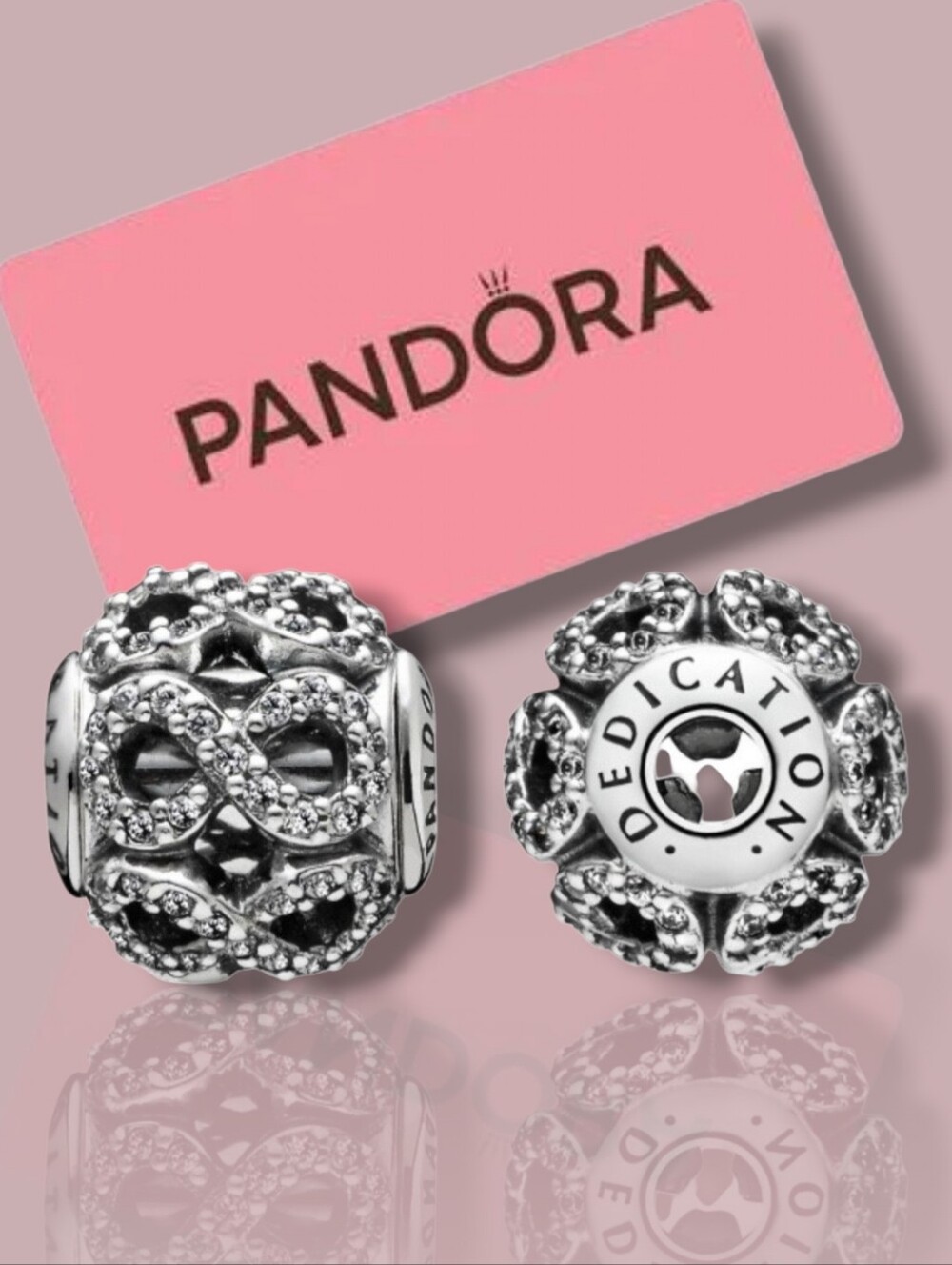 PANDORA Essence Sterling Silver Infinity Dedication Charm With CZ Retired